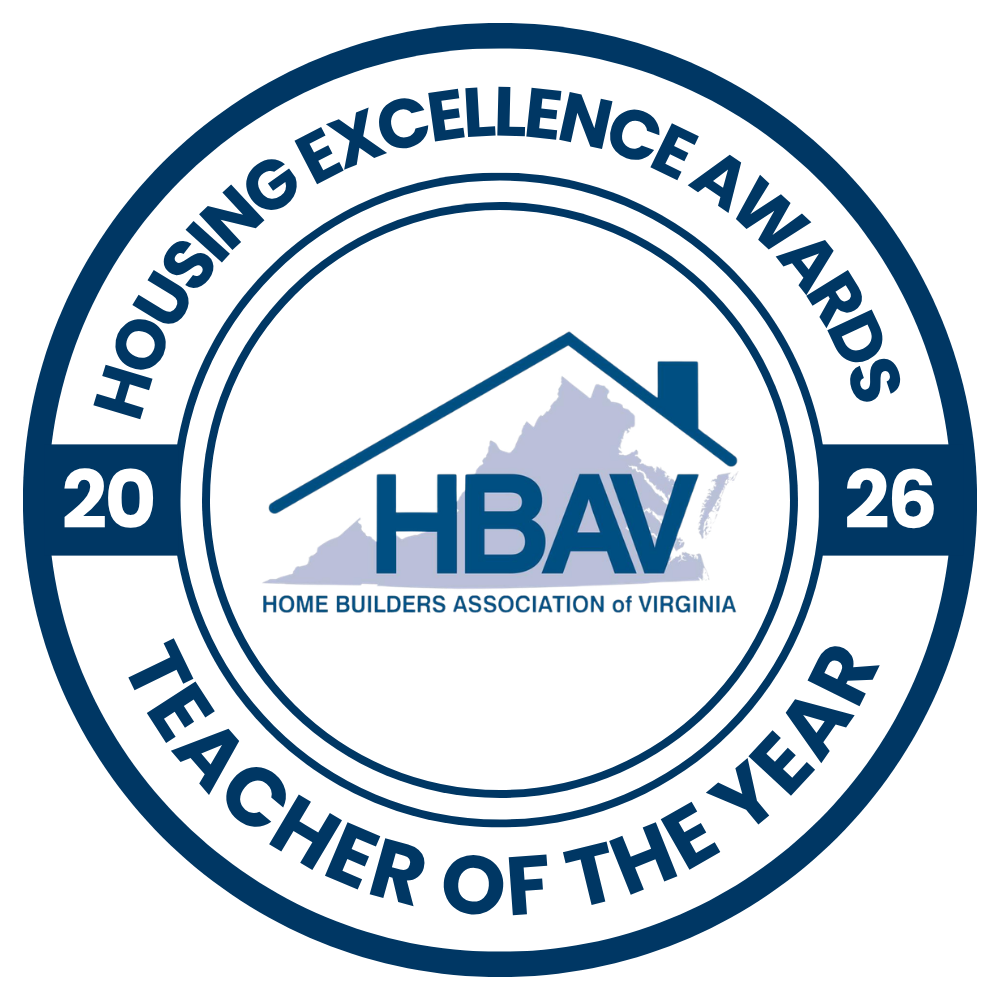 Teacher of the Year winner badge for the 2026 HBAV Housing Excellence Awards.