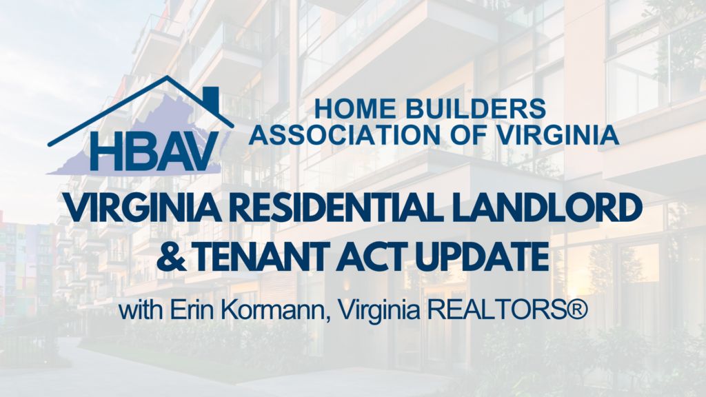 Virginia Residential Landlord & Tenant Act Update Webinar